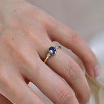 18ct Gold Three Stone Blue Sapphire Engagement Ring