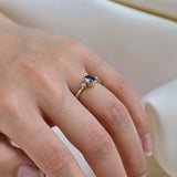 18ct Gold Three Stone Blue Sapphire Engagement Ring