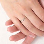 18ct White Gold Chevron Nesting Wedding Ring