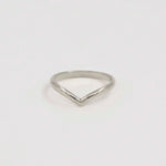 18ct White Gold Chevron Nesting Wedding Ring