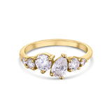 18ct Yellow Gold Asymmetric Diamond Engagement Ring