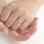 18ct Yellow Gold Chevron Nesting Wedding Ring