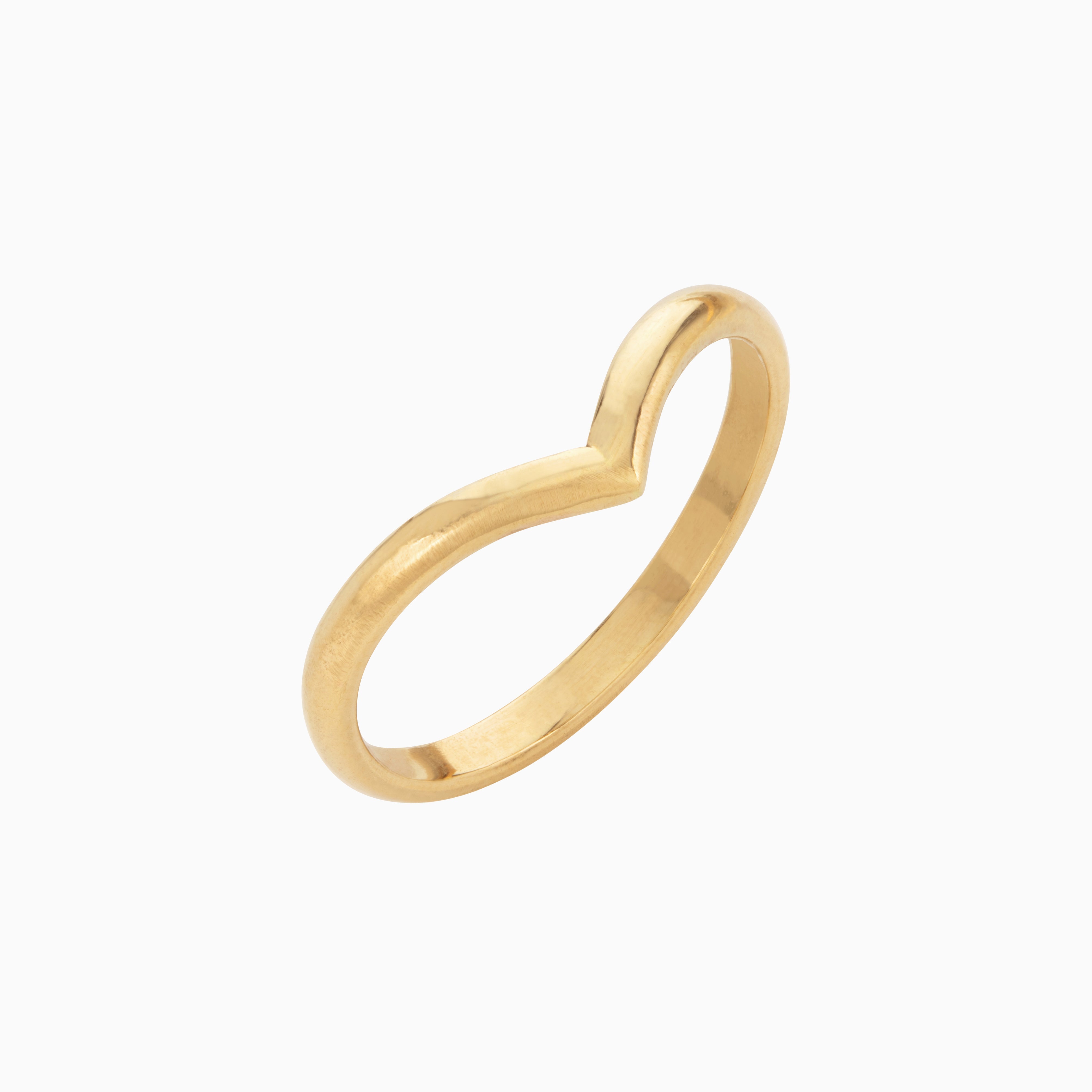 18ct Yellow Gold Chevron Nesting Wedding Ring