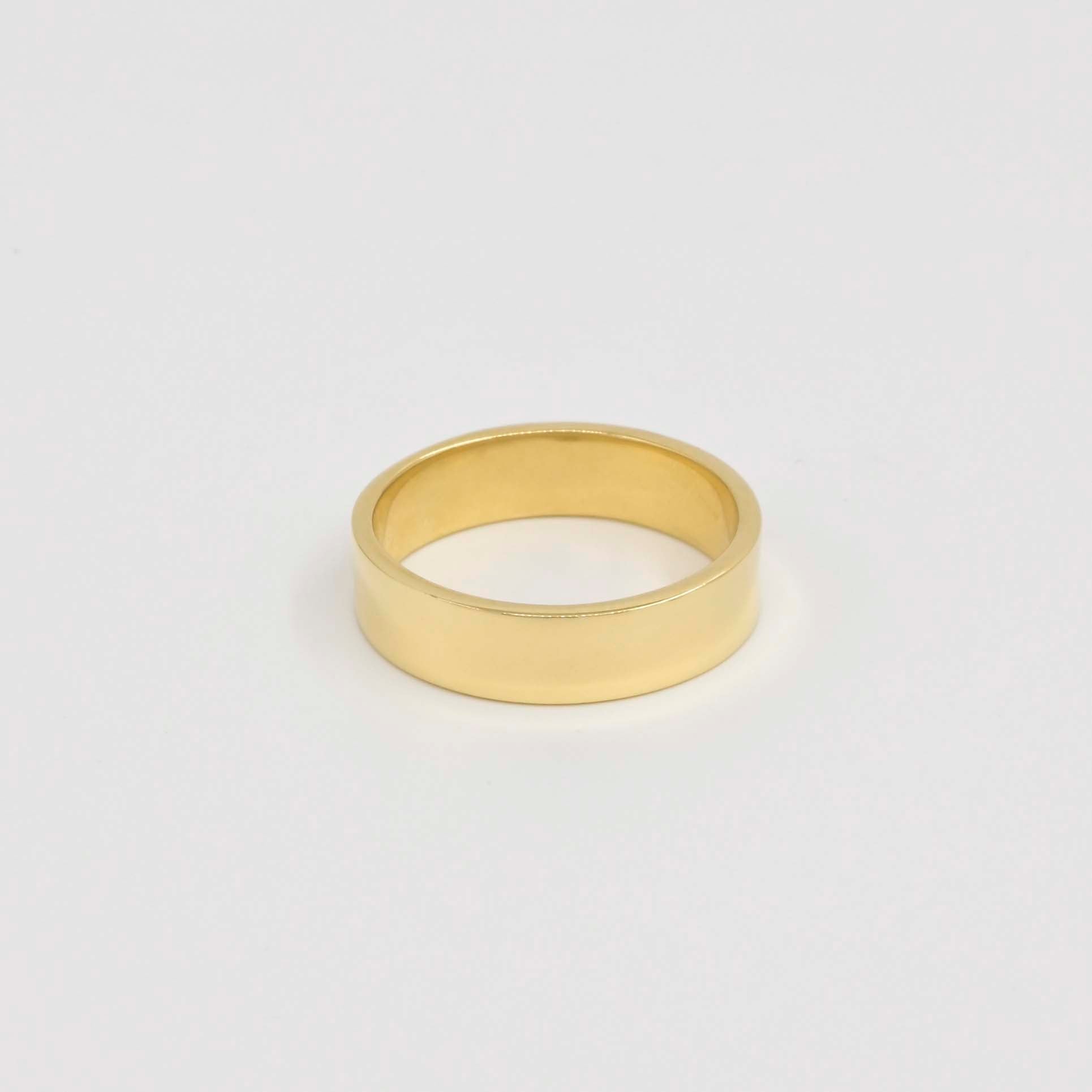 18ct Yellow Gold Wide Flat Wedding Ring