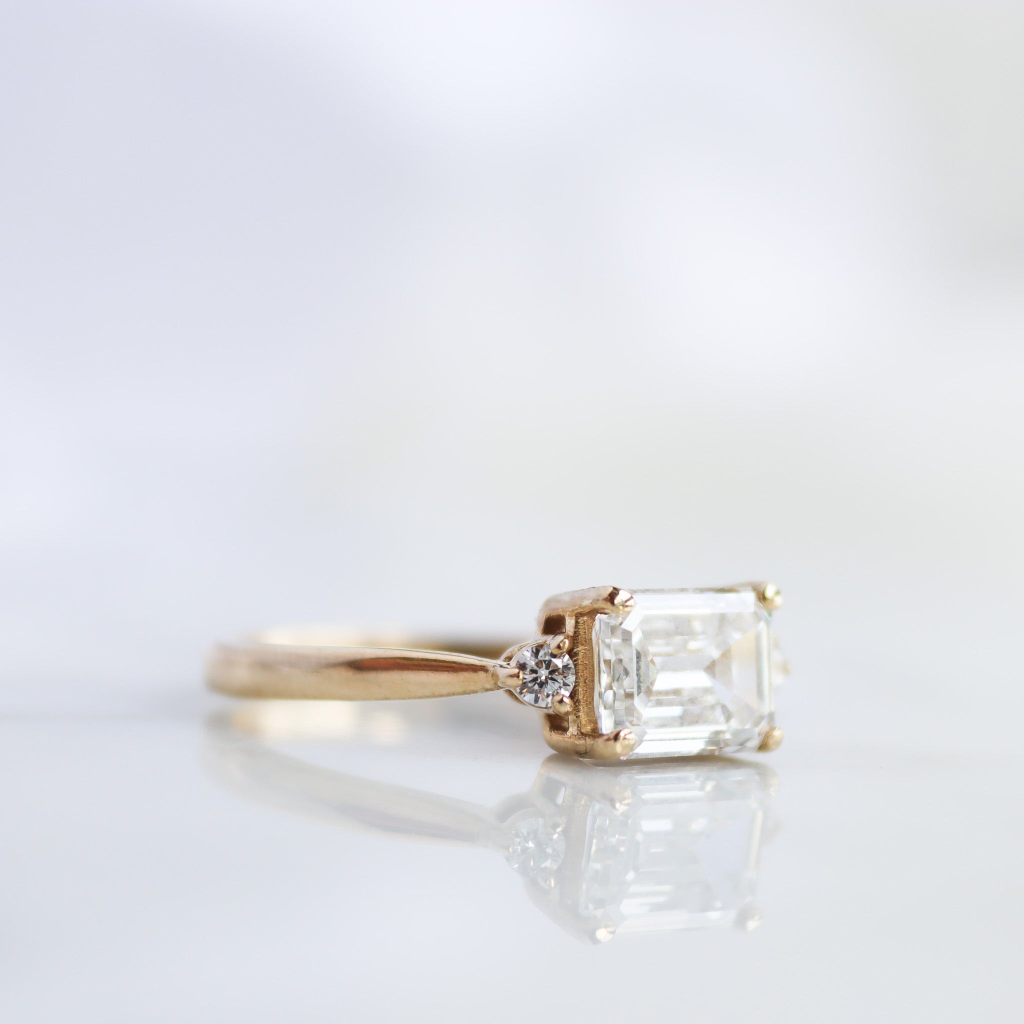 3 Stone Diamond Baguette Engagement Ring