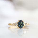 5 Stone Blue Sapphire Engagement Ring