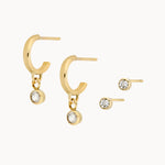 9ct Gold Dainty Diamond Earring Set