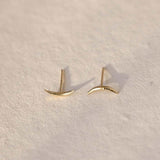 9ct Gold Dainty Eclipse Stud Earrings