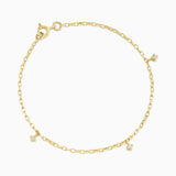 9ct Gold Delicate Diamond Drop Bracelet