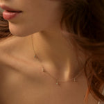 9ct Gold Delicate Diamond Drop Necklace