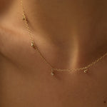 9ct Gold Delicate Diamond Drop Necklace