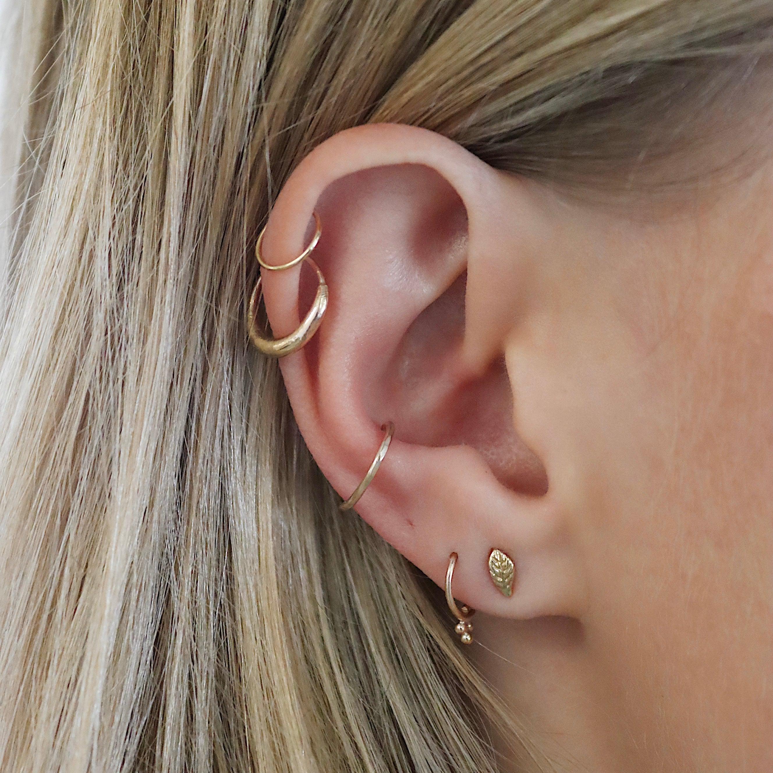 9ct Gold Delicate Hammered Conch Ear Cuff