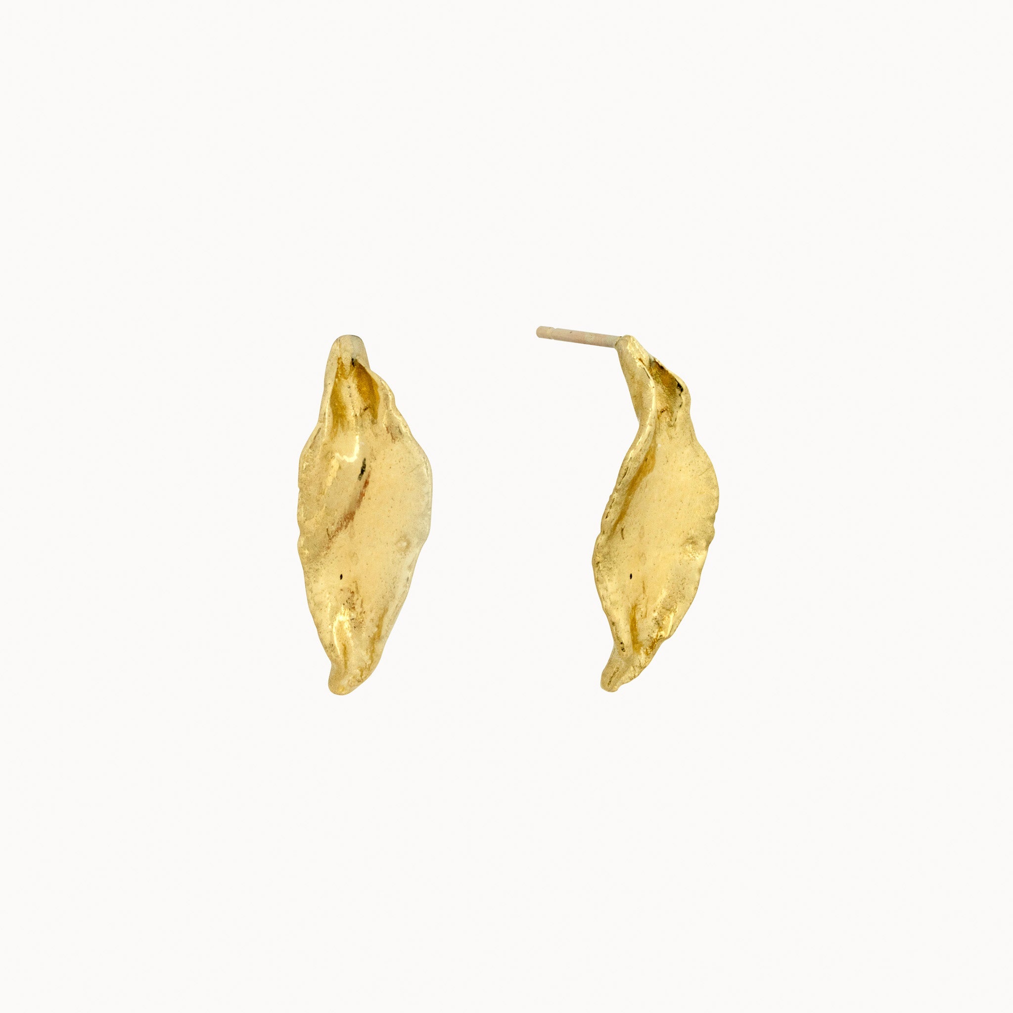 9ct Gold Delicate Leaf Studs