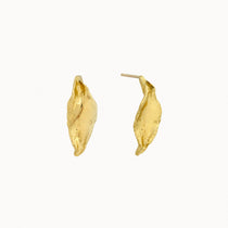 9ct Gold Delicate Leaf Studs