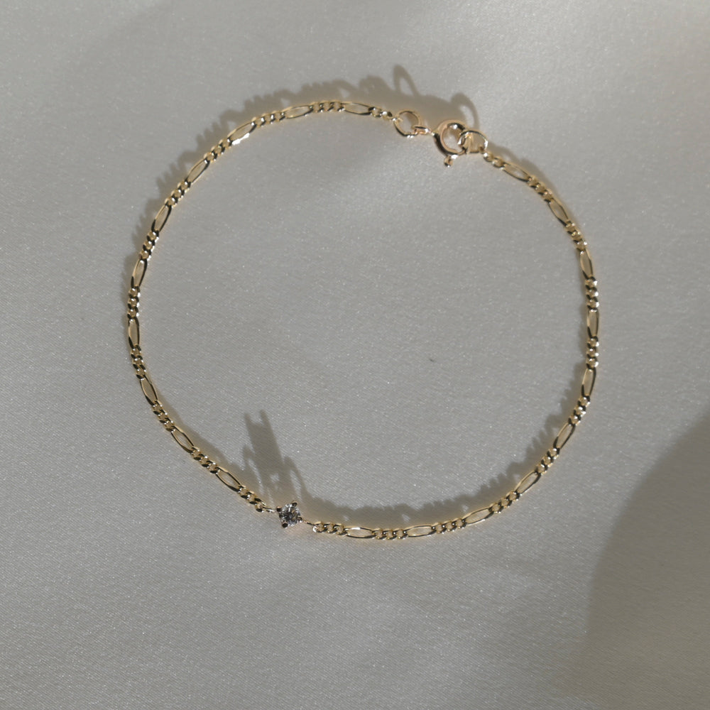 9ct Gold Diamond Chain Bracelet