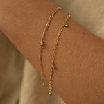 9ct Gold Diamond Chain Bracelet