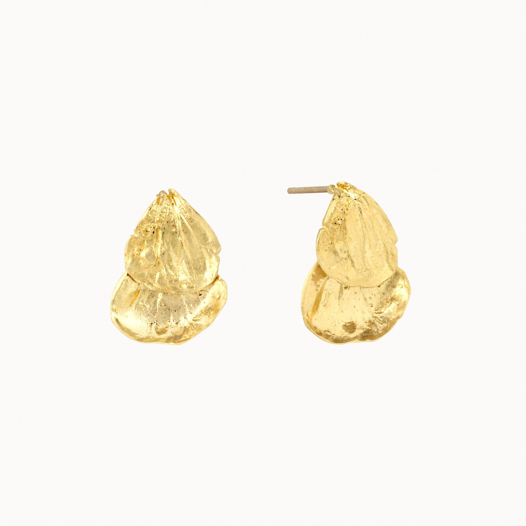 9ct Gold Flower Petal Drop Earring