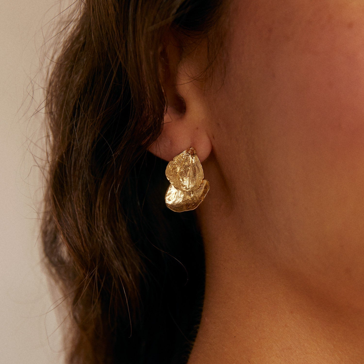 9ct Gold Flower Petal Drop Earring