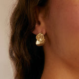 9ct Gold Flower Petal Drop Earrings