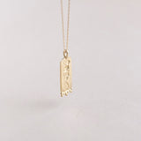 9ct Gold Goddess Aphrodite Rectangle Pendant Necklace