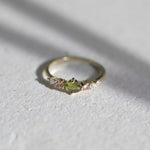 9ct Gold Green Tourmaline Marquise Delicate Engagement Ring