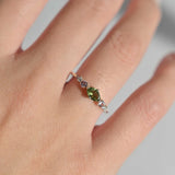 9ct Gold Green Tourmaline Marquise Delicate Engagement Ring