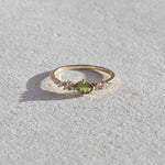 9ct Gold Green Tourmaline Marquise Delicate Engagement Ring