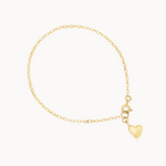 9ct Gold Handformed Heart Bracelet