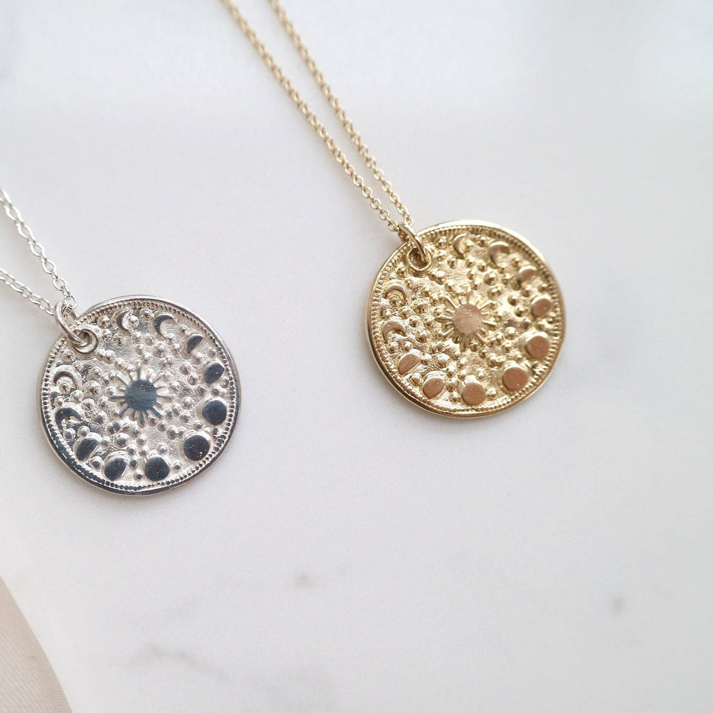 9ct Gold Personalised Moonphase Necklace – Wild Fawn Jewellery