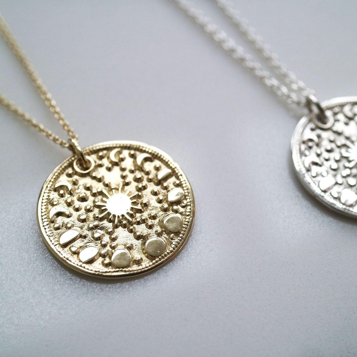 9ct Gold Personalised Moonphase Necklace