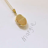 9ct Gold Personalised Oval Locket Necklace