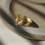 9ct Gold Pointed Organic Crescent Ring