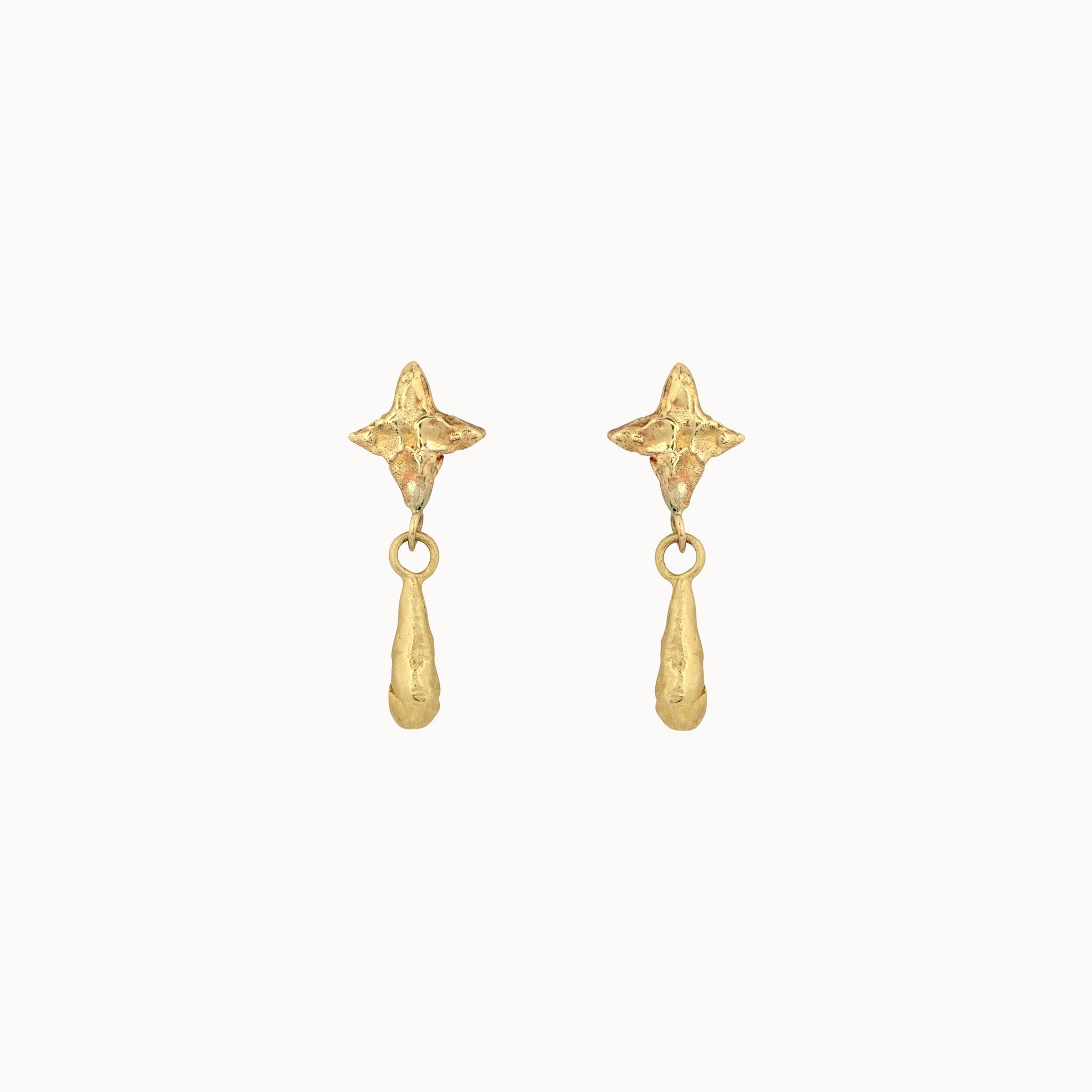 9ct Gold Star Dangle Earrings