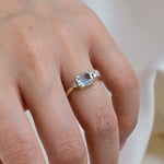 9ct Gold Three Stone Aquamarine Engagement Ring