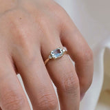 9ct Gold Three Stone Aquamarine Engagement Ring