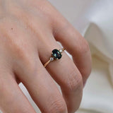 9ct Gold Three Stone Bicolour Sapphire Engagement Ring