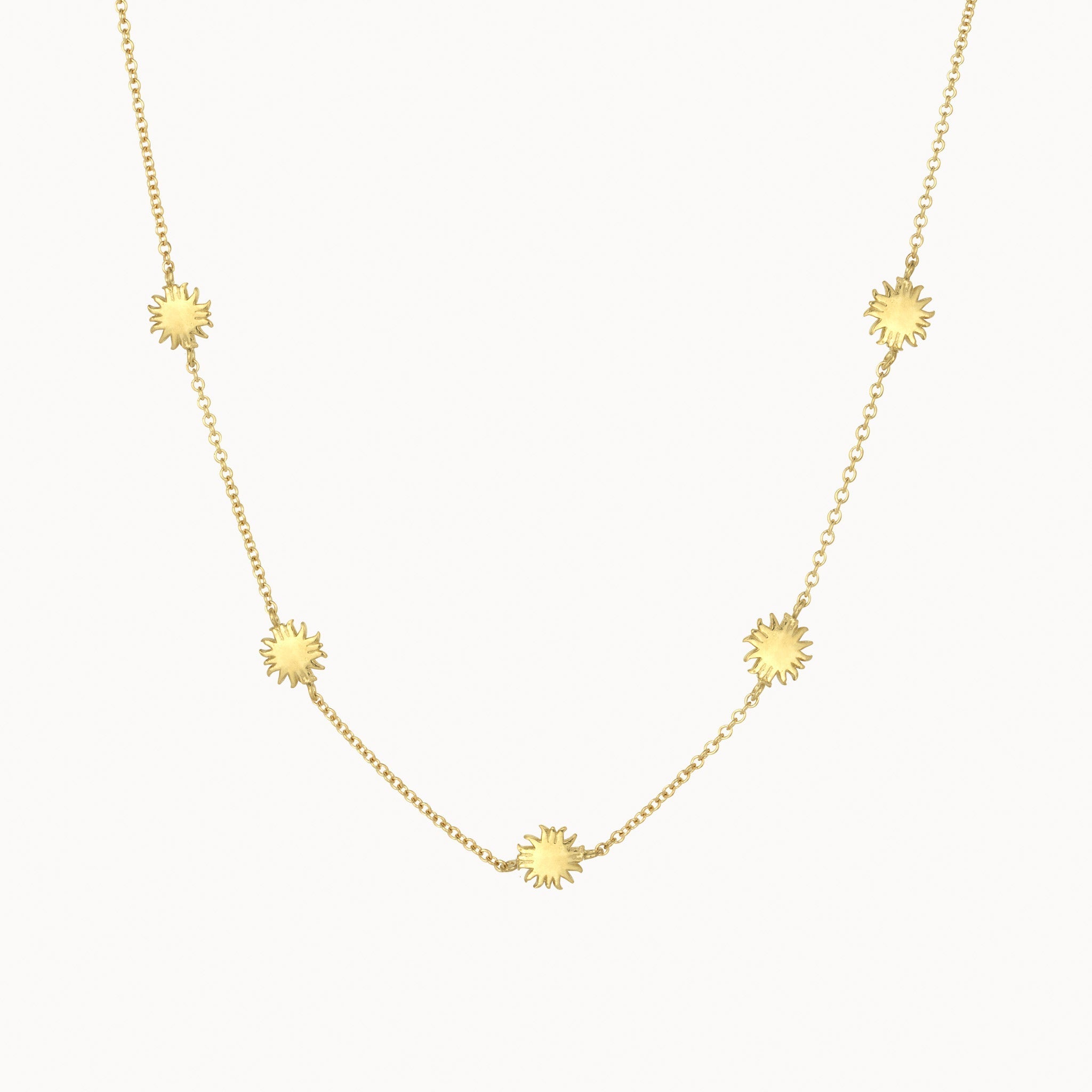 9ct Gold Tiny Sun Charm Necklace