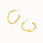 9ct Gold Wave Hoop Earrings