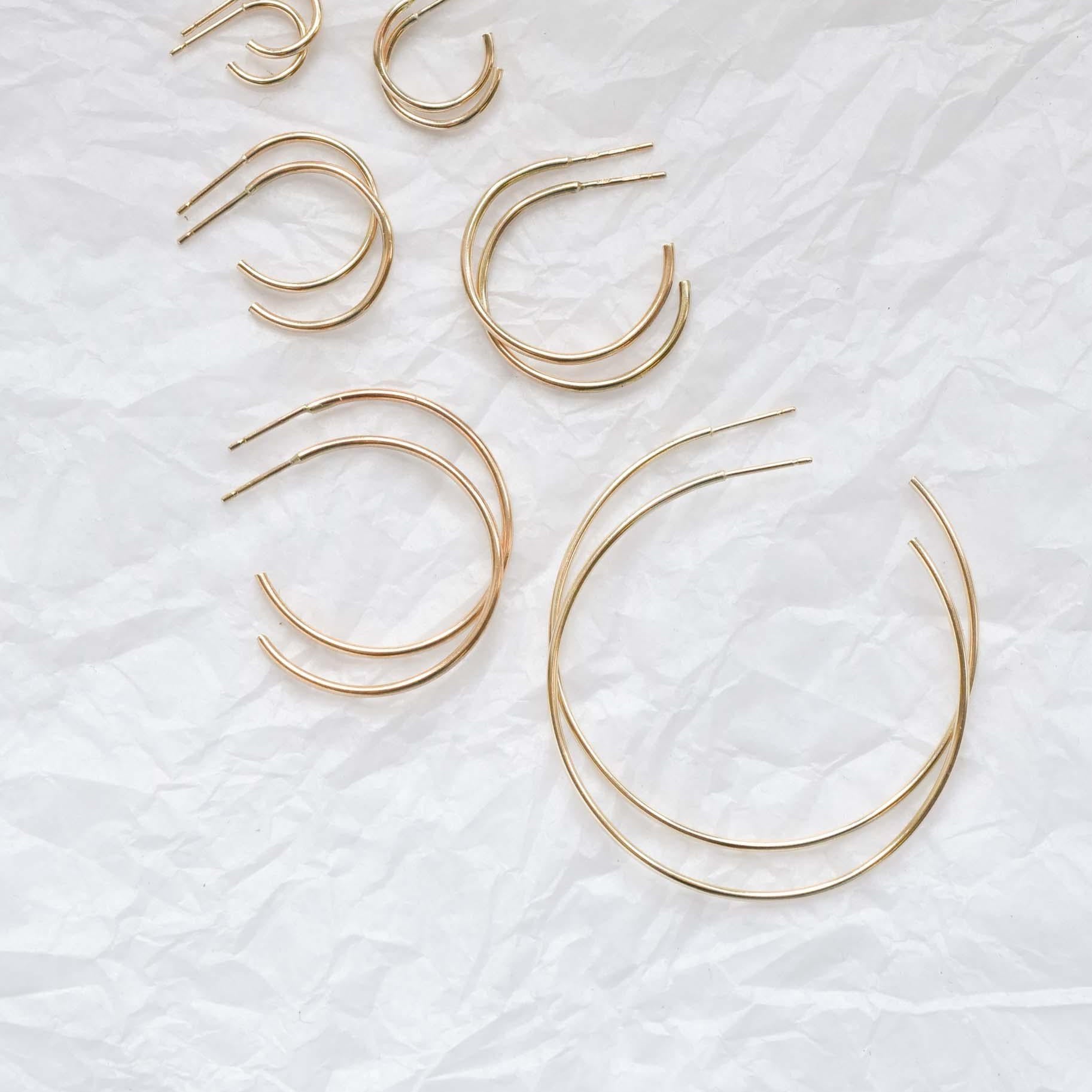 9ct Gold XL Delicate Hoop Earrings