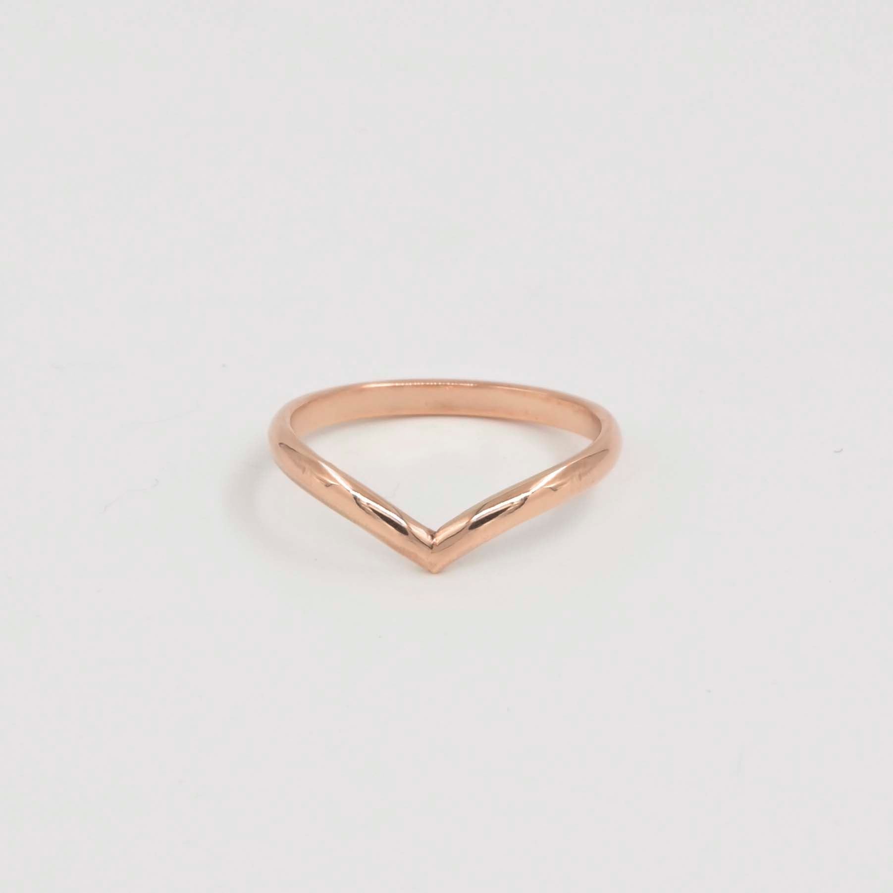 9ct Rose Gold Chevron Nesting Wedding Ring