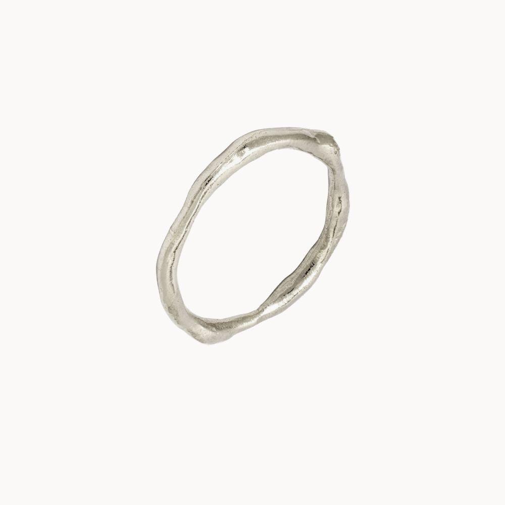 9ct White Gold Organic Wedding Ring