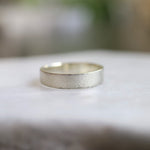 9ct White Gold Wide Flat Wedding Ring