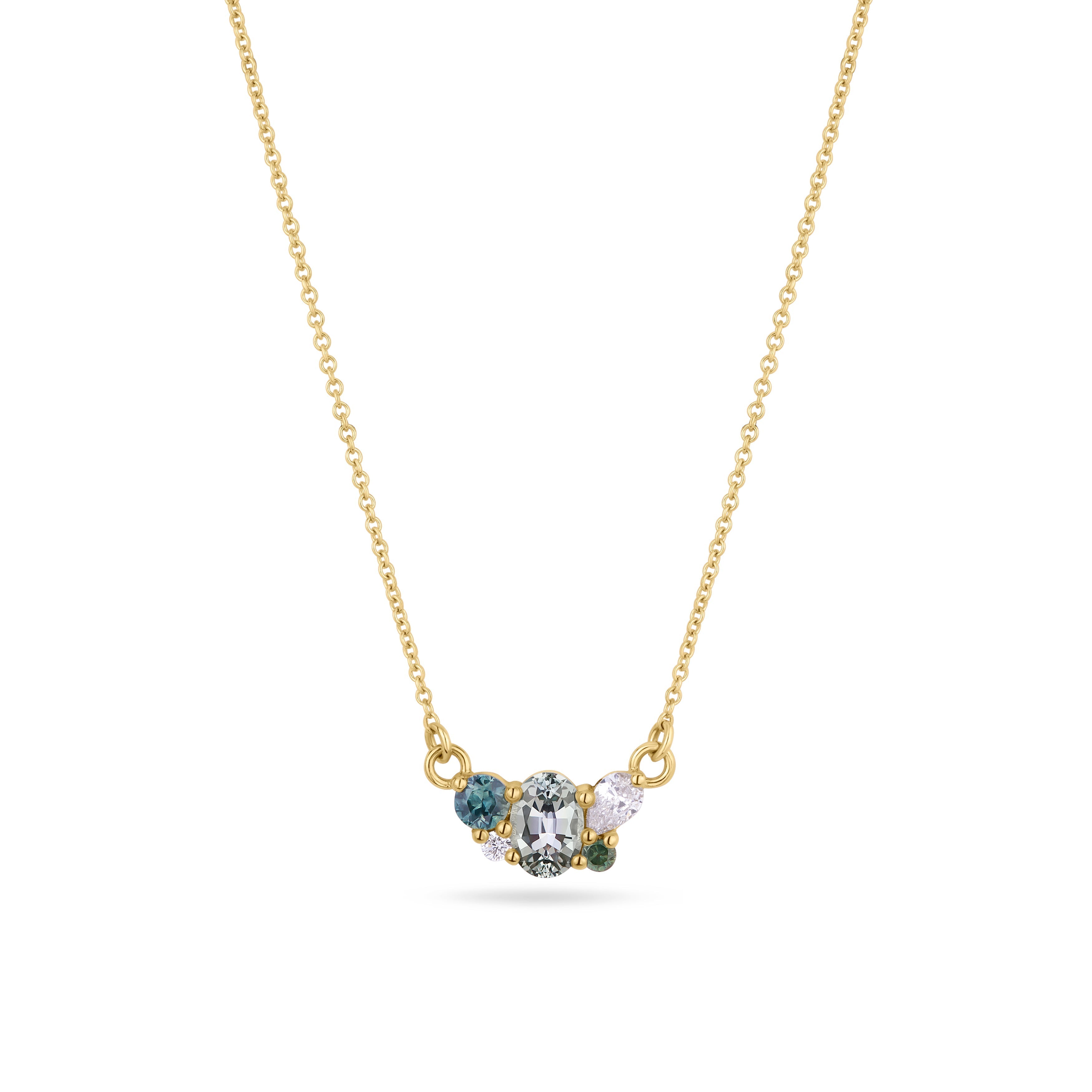 Azure Sapphire and Diamond Necklace