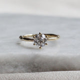 Diamond Solitaire Ring with Natural Band