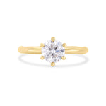 Diamond Solitaire Ring with Natural Band