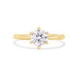 Diamond Solitaire Ring with Natural Band