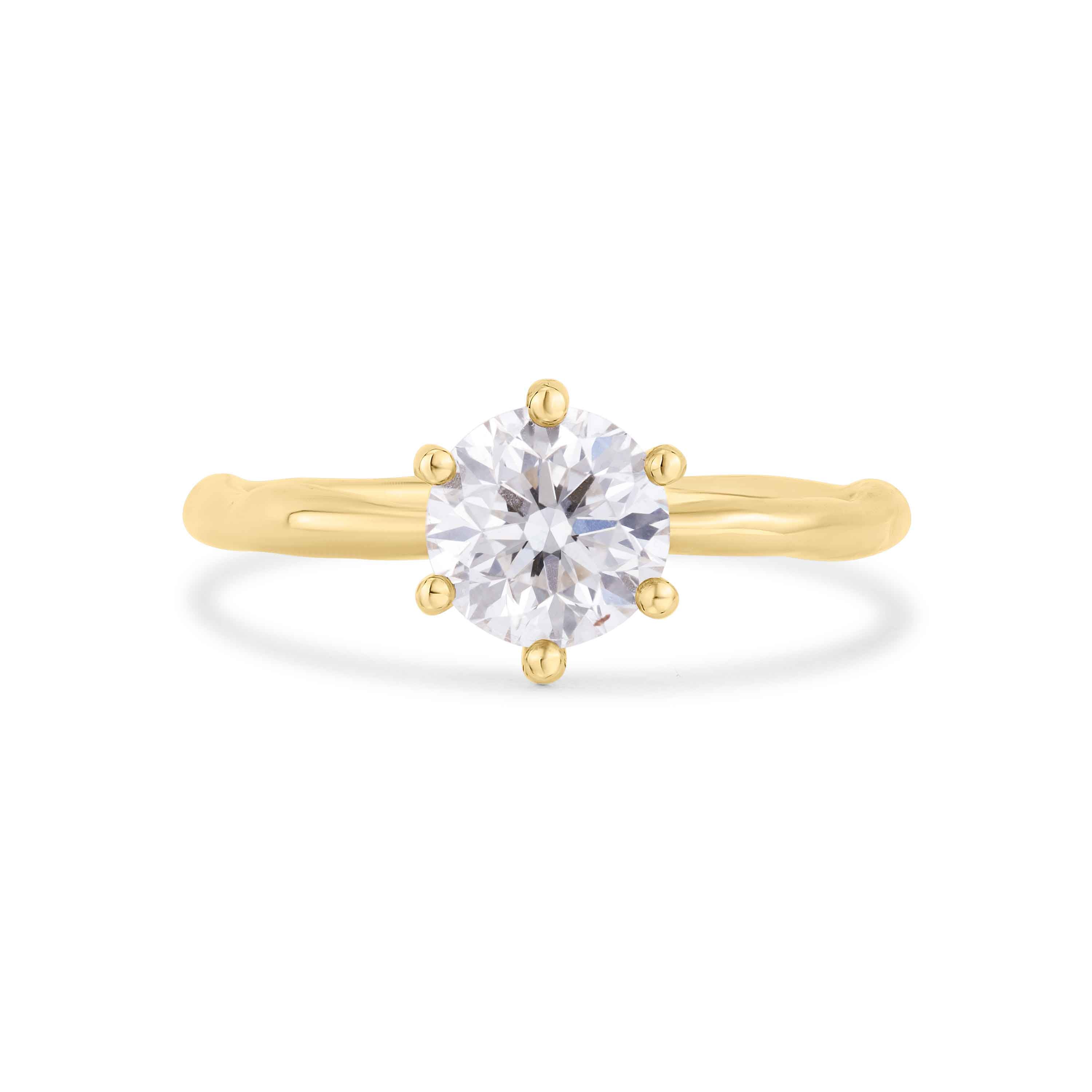 Diamond Solitaire Ring with Natural Band