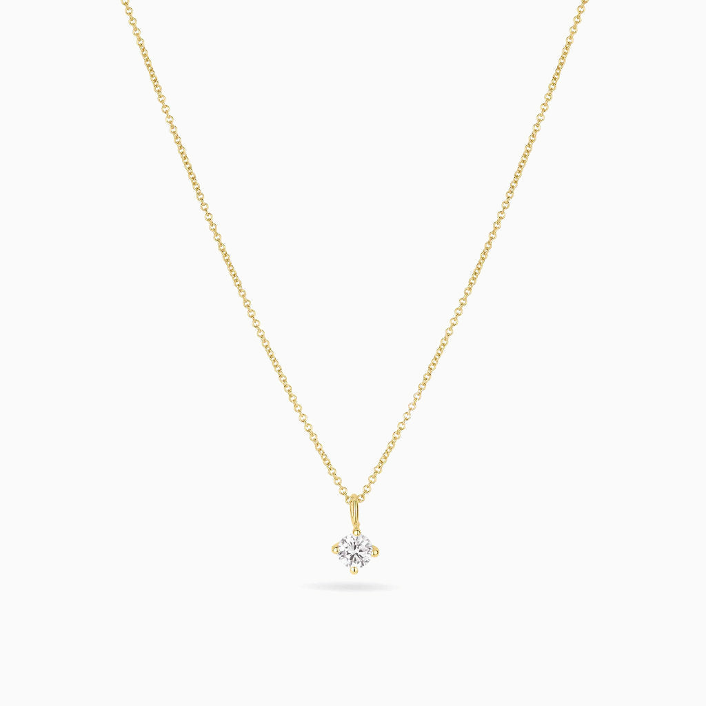 Gold Solitaire Diamond Necklace