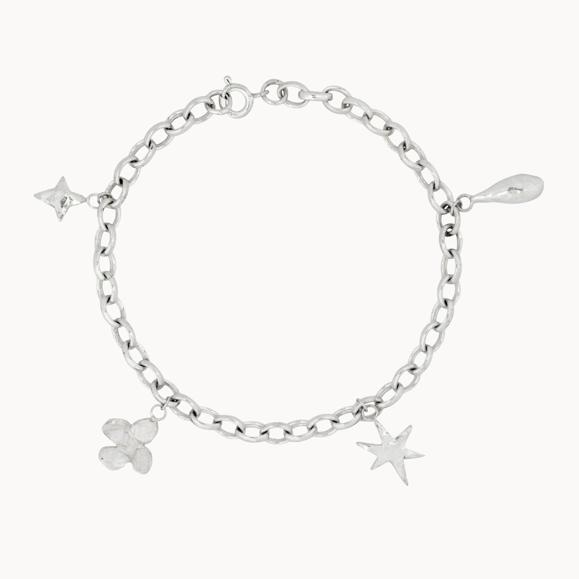 Silver Bloom Charm Bracelet