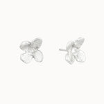 Silver Blossom Flower Stud Earrings